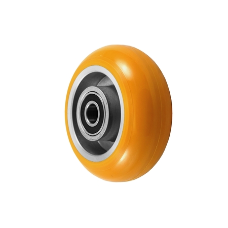 CASTERHQ 5"x2" Orange Crown Tread Polyurethane on Aluminum Core, 900 lbs Cap CB-UAO52